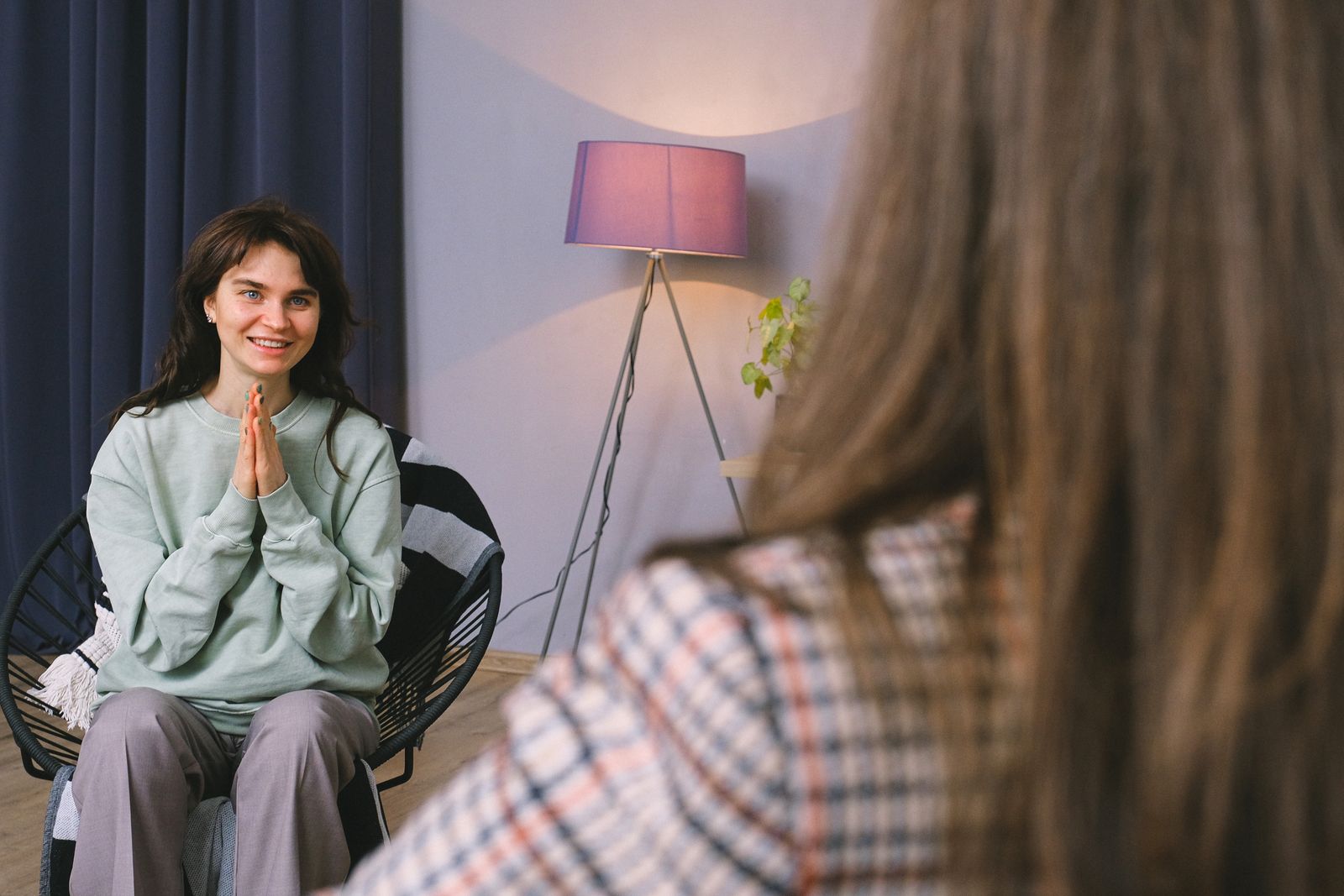Smiling woman feeling hopeful and calm